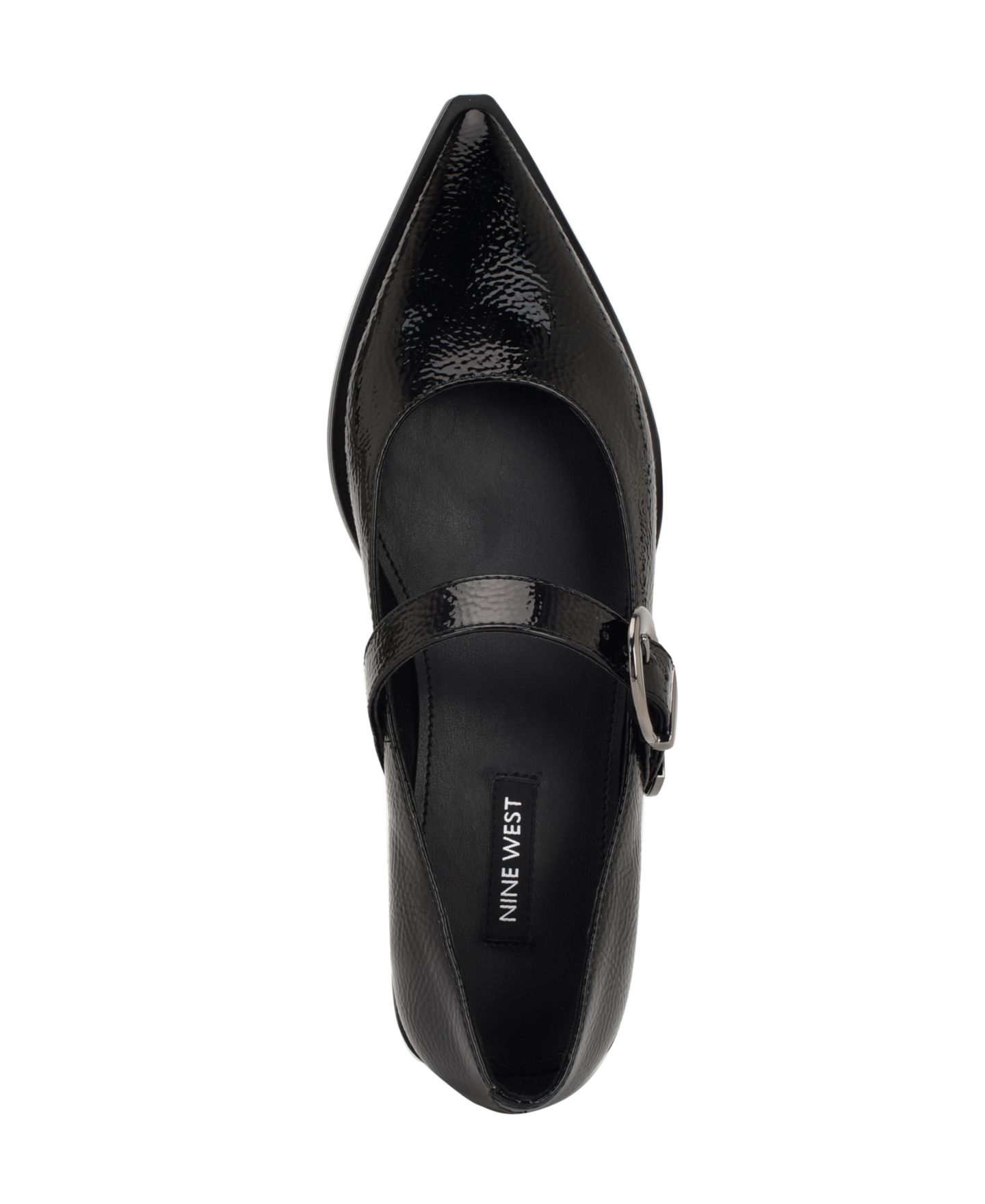 Женские туфли Мэри Джейн Nine West Katrel с острым носом, цвет: Чёрный лаковый — фото 4