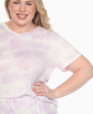 Plus Size Short Sleeve and Capri Lounge Set