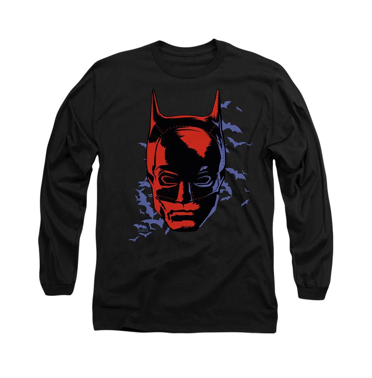 Men's The Shadowed Headshot Long Sleeve Adult Tee / T-Shirt - Black