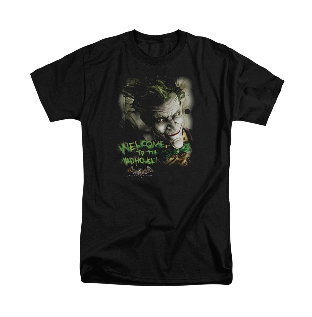 Men's Arkham Asylum Welcome To The Madhouse Short Sleeve Adult Tee / T-Shirt - Black