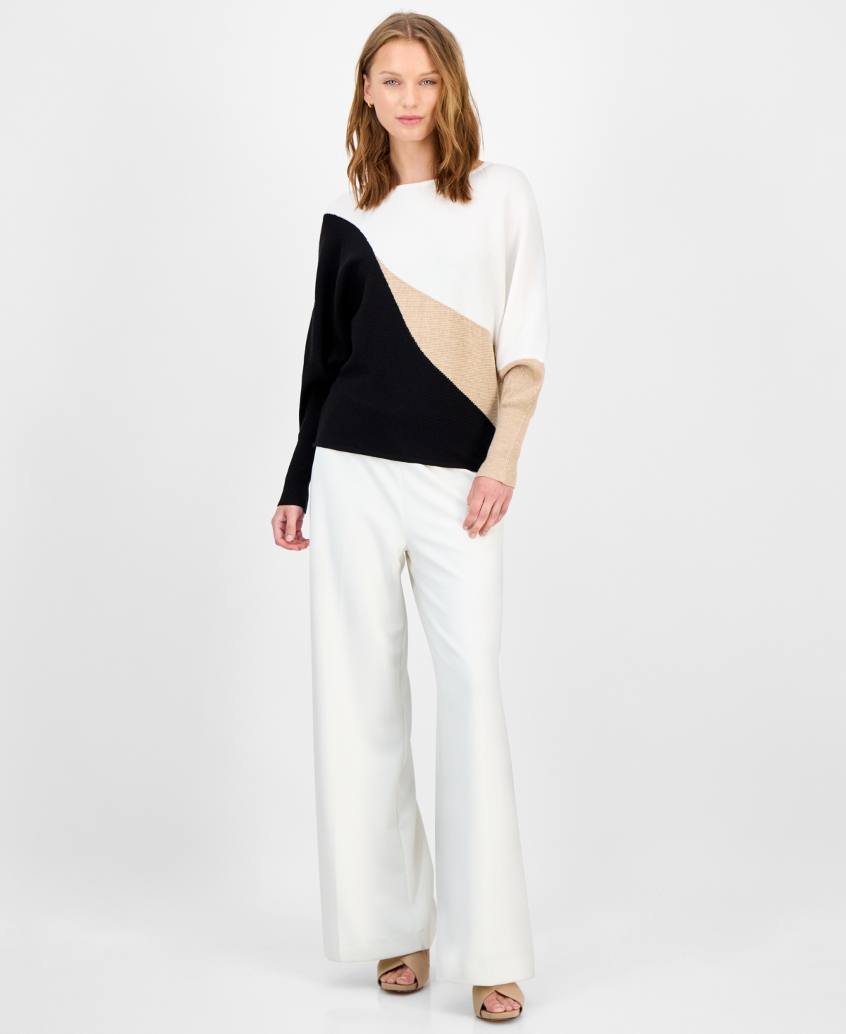 T Tahari Women's Colorblocked Crewneck Sweater In Multi