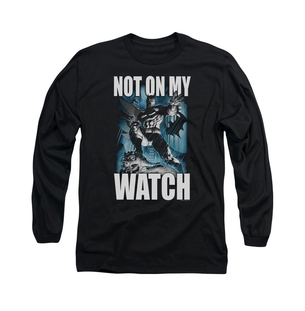 Men's Not On My Watch Long Sleeve Adult Tee / T-Shirt - Black