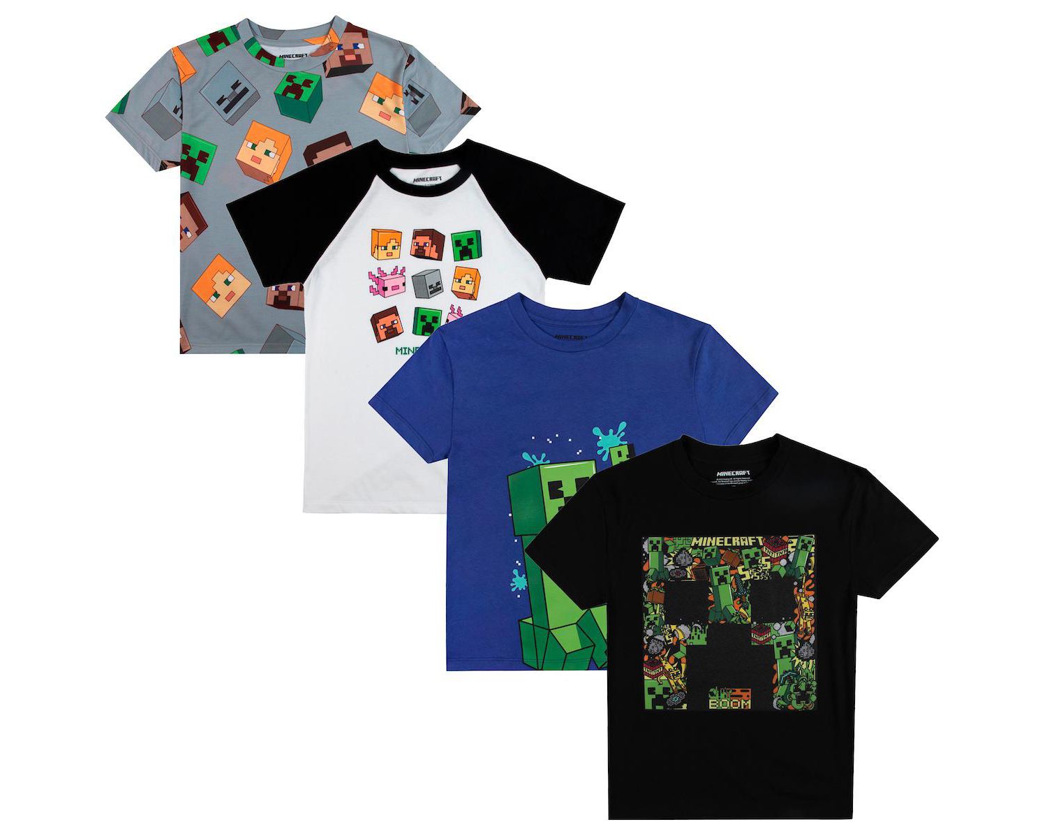 Big Boys Creepers And Character Heads Crew Neck Short Sleeve 4pk Tees-XL