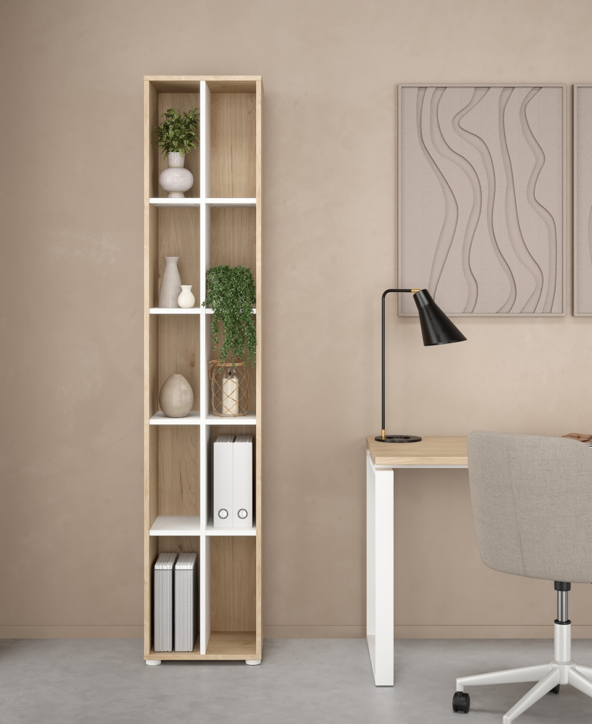 Tvilum 80.59" Wood 10 Shelf Narrow Bookcase