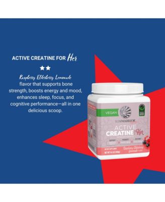 Active Creatine Powder, Creatine Monohydrate for Muscle Building Support, Raspberry Flavor, 350gm