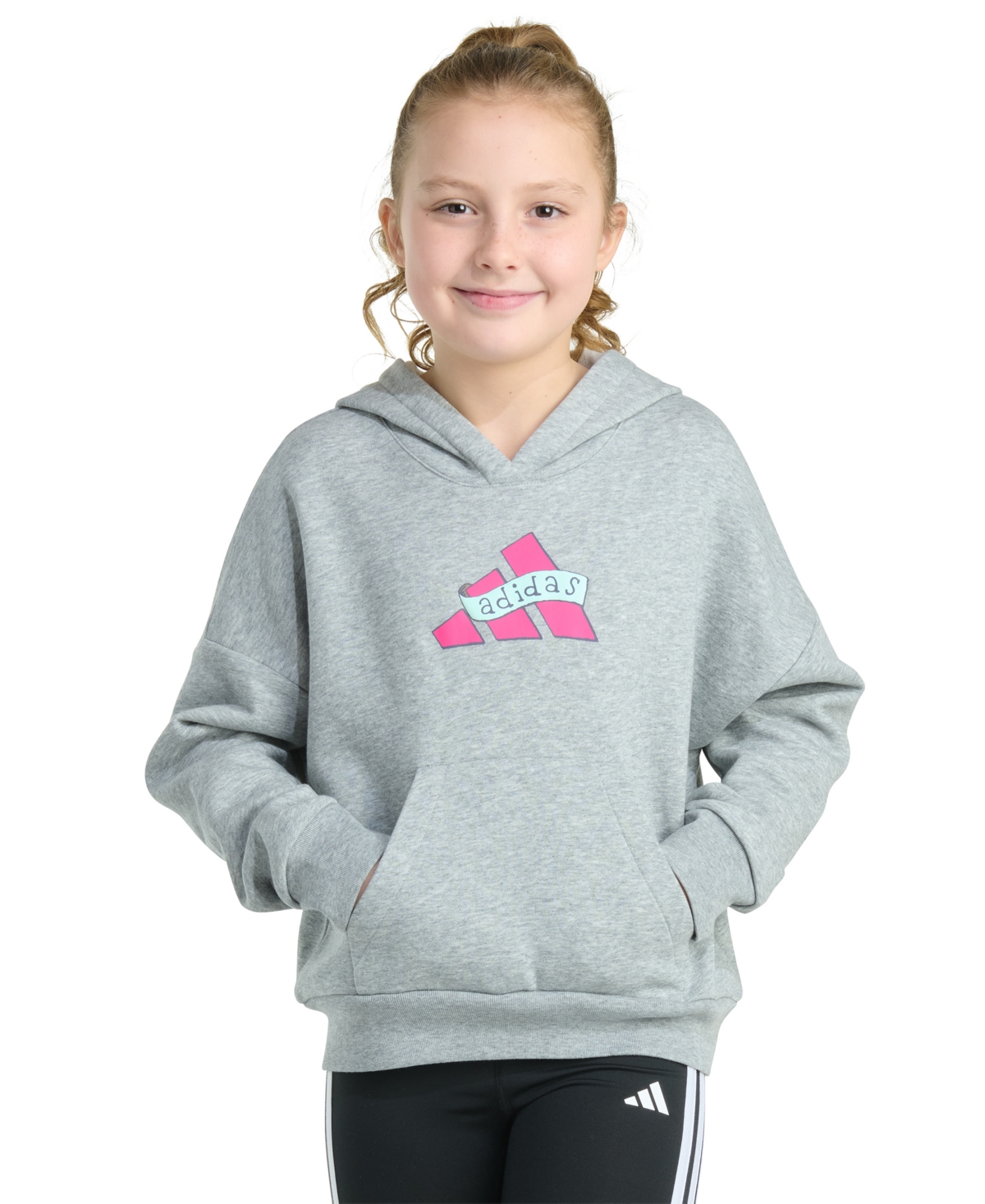 Adidas Originals Adidas Kids' Logo Hoodie In Gray