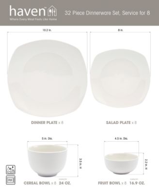 Soft Square 32 Pc. Dinnerware Set, Service for 8, Exclusively at Macy's
