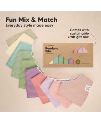 10pk Baby Bandana Bibs, Cotton Baby Drool Bibs for Baby Boy, Girl, Baby Bibs for Infant, Newborn