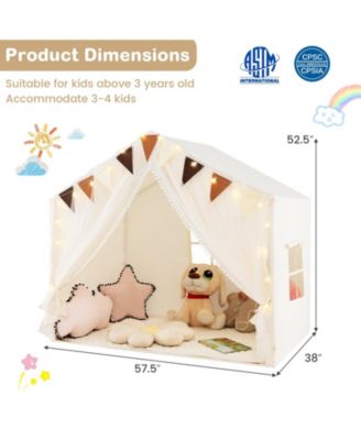 Large Toddler Playhouse Tent with Door Curtains Windows