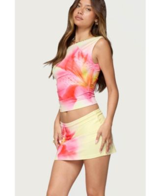 Womens Tiger Flower Off Shoulder Top