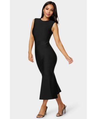 Women's Cap Sleeve Bandage Flounce Dress