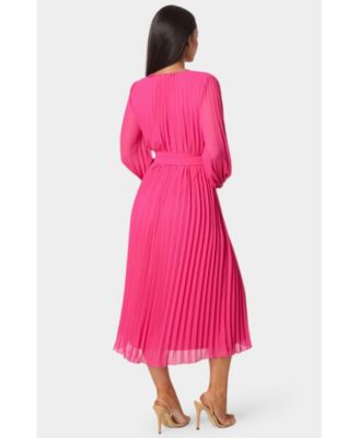 Women's Pleated Gown with Long Sleeves