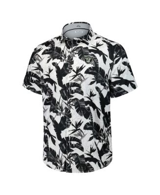 Men's Black Las Vegas Raiders Sunnyvale Blooms Camp Button-Up Shirt