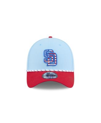 Men's Light Blue/Red San Diego Padres 2025 Fourth of July 39THIRTY Flex Hat