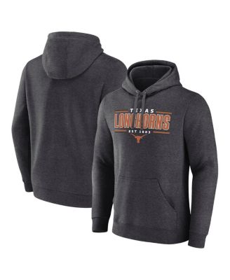Fanatics - Men's Heather Charcoal Texas Longhorns Horizontal Block Fleece Pullover Hoodie
