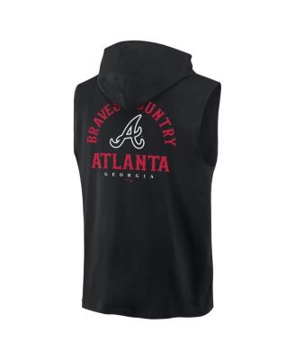 Men's Black Atlanta Braves Fire Speed Sleeveless Pullover Hoodie