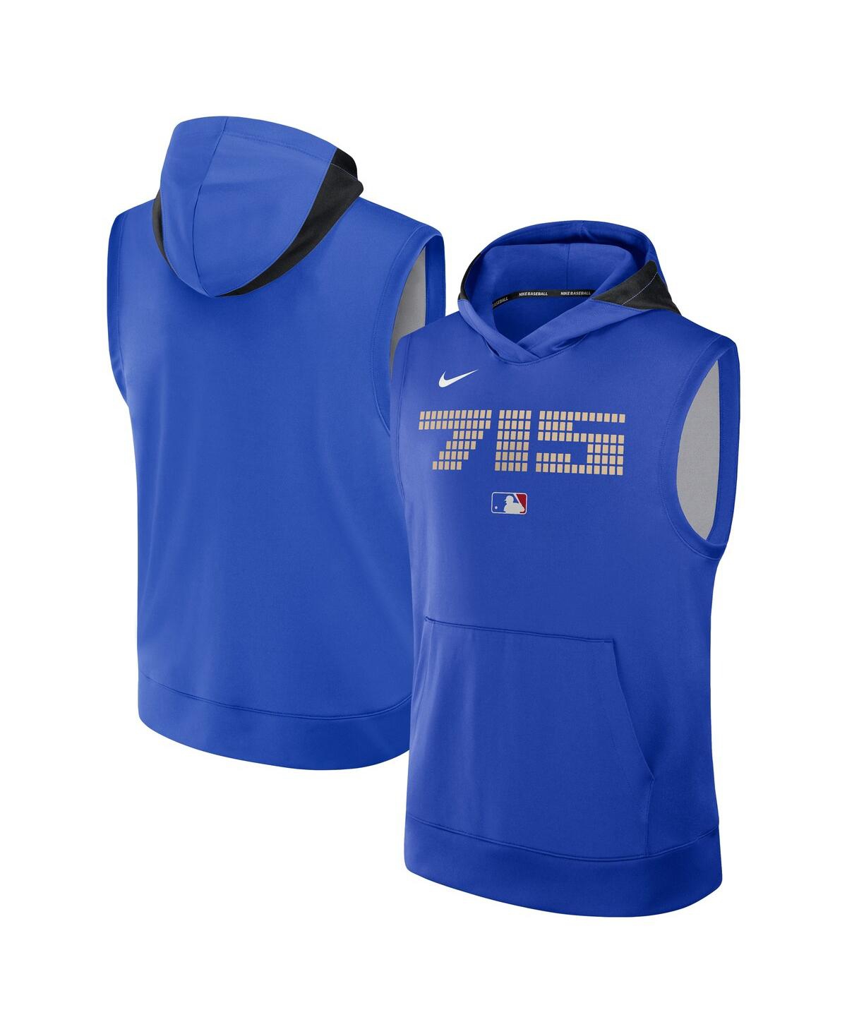 Men's Royal Atlanta Braves Authentic Collection City Connect Performance Sleeveless Pullover Hoodie - Royal