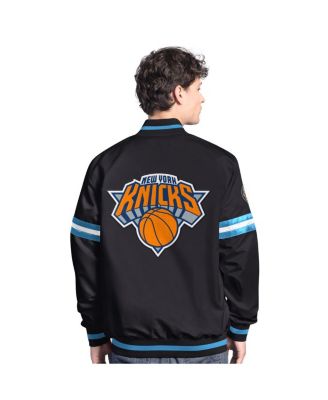 Men's Black New York Knicks Scout Varsity Full-Snap Jacket
