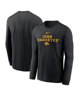 Nike - Men's Black Iowa Hawkeyes 2025 Sideline Performance Long Sleeve T-Shirt