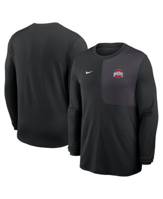 Nike - Men's Black Ohio State Buckeyes 2025 Sideline Coach UV Performance Long Sleeve T-Shirt