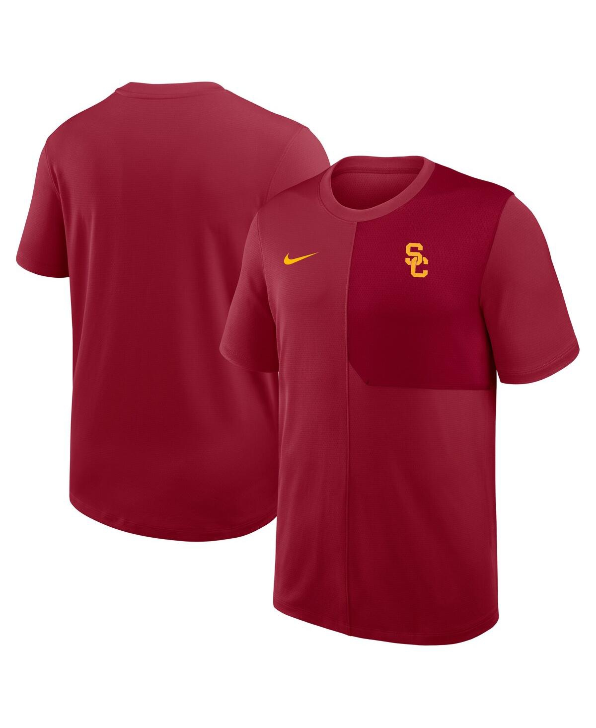 Men's Cardinal Usc Trojans 2025 Sideline Uv Performance Coach T-Shirt - Cardinal
