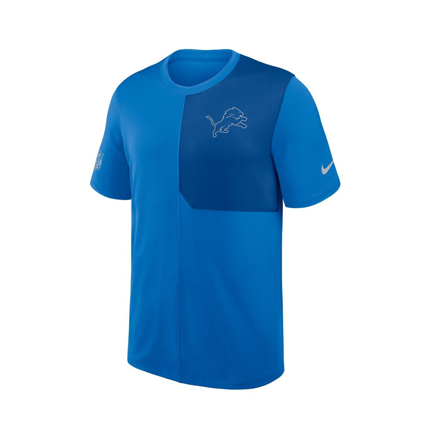 Мужская футболка Nike Blue Detroit Lions Sideline UV Performance Coach — фото 2