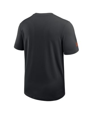Men's Black Cincinnati Bengals Sideline UV Performance Coach T-Shirt