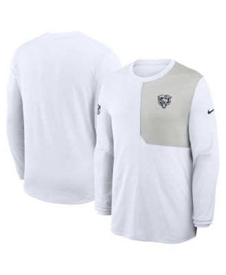 Nike - Men's White Chicago Bears Sideline Coach UV Performance Long Sleeve T-Shirt
