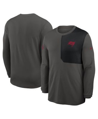 Nike - Men's Pewter Tampa Bay Buccaneers Sideline Coach UV Performance Long Sleeve T-Shirt