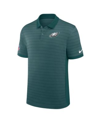 Men's Midnight Green Philadelphia Eagles Sideline Victory Stripe Performance Polo Shirt