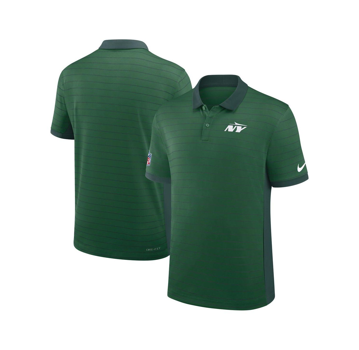 Men's Green New York Jets Sideline Victory Stripe Performance Polo Shirt
