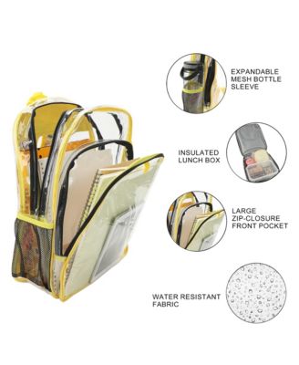 Spongebob Squarepants Character Print 16” Clear Backpack & Lunch Kit Value Set