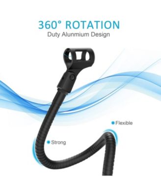 Flexible Gooseneck Mic Stand, Heavy Duty Desk Clamp, Adjustable Arm for Blue Snowball Ice Spark (Black)