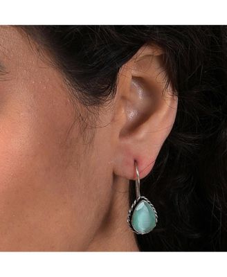 Teardrop-Stone Drop Earrings