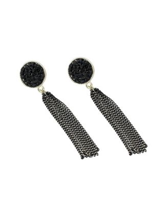 Circular Tassel Drop Earrings