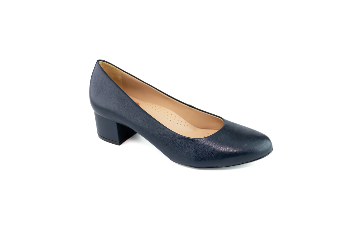 Womens Genuine Leather Broadway Pump - Navy napa soft
