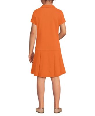 Little Girls Short Sleeve Mesh Pleated Polo Dress