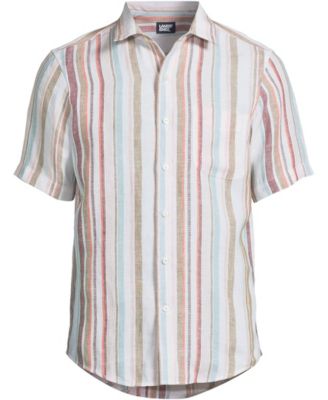 Men's Traditional Fit Short Sleeve Linen Shirt