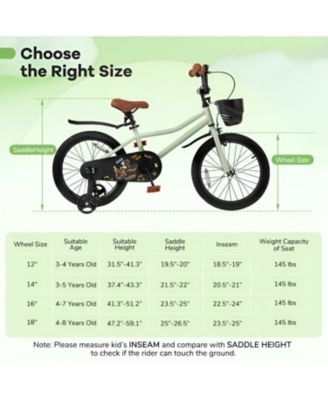 Slickblue Kids Bike with Training Wheels Adjustable Seat and Handlebar for Ages 4 to 7