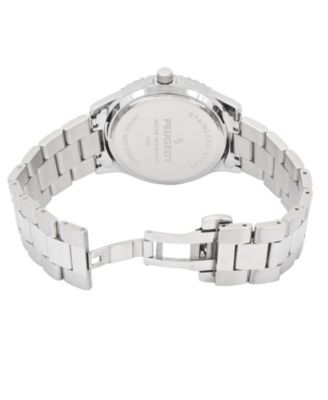 Men's 40mm Black Dial Sport Bezel Stainless Steel Bracelet Watch