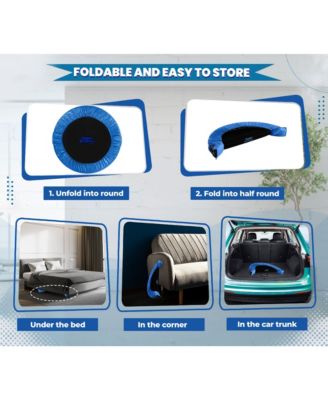 Mini Trampoline for Adults - Rebounder Exercise Fitness Indoor/Outdoor Trampoline - Small Foldable Trampoline for Kids with Adjustable Bar and Safety Padding