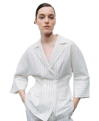 Women's Striped Linen Jacket