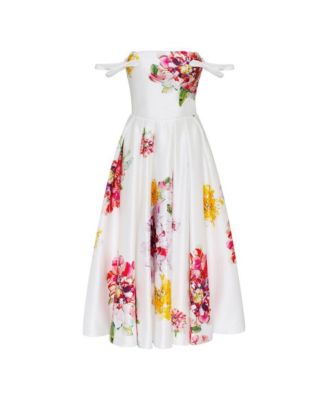Women's Tea-length floral dress