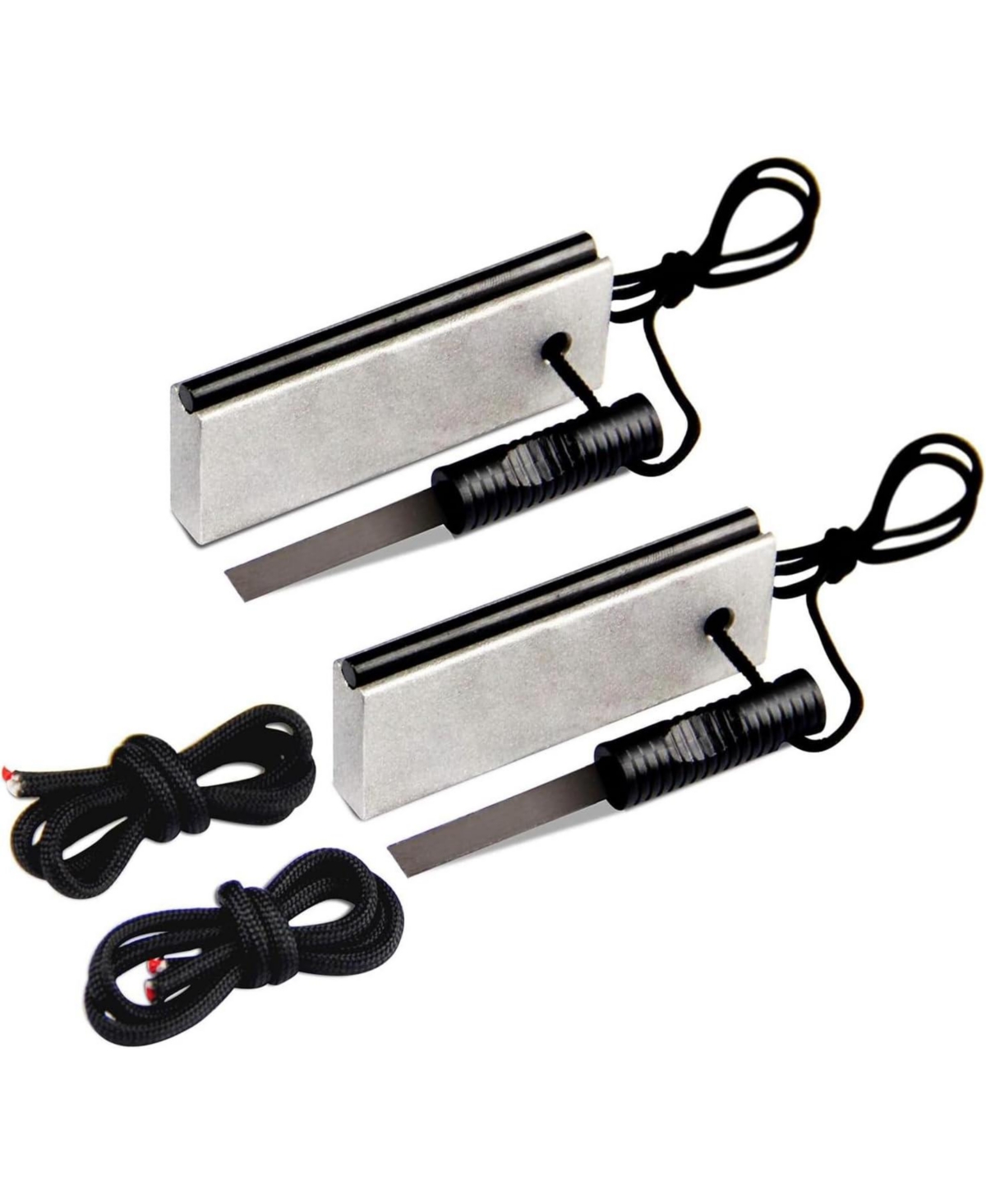 Magnesium Fire Starter Af-374 (2-Pack) Waterproof Fire Steel Pouch for Camping, Hiking, Hunting, Backpacking,Outdoor Survival fire Striker kit -