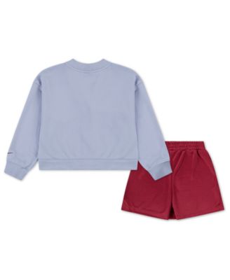 Little Girls 2-Piece Varsity Prep Cardigan and Skort Set