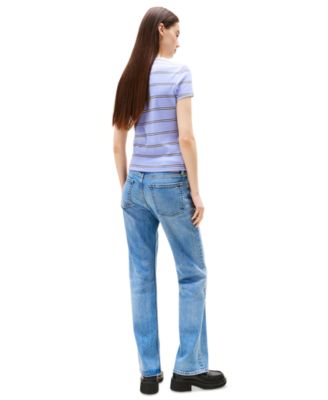 Women's Slim Essential Ribbed Badge T-Shirt