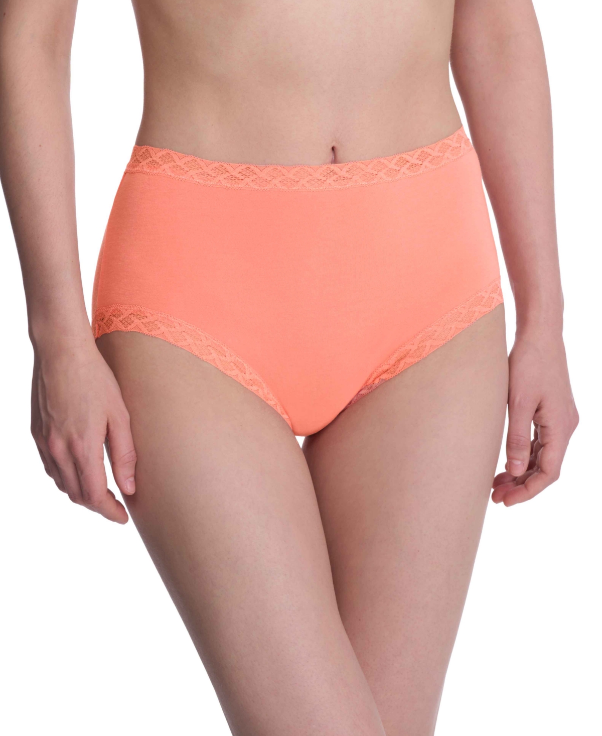 Natori Bliss Lace-trim High Rise Cotton Brief 755058