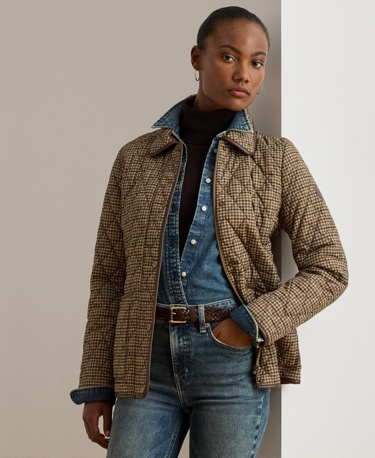 Ralph Lauren Women's Quilted Velboa-lined Coat In Brown