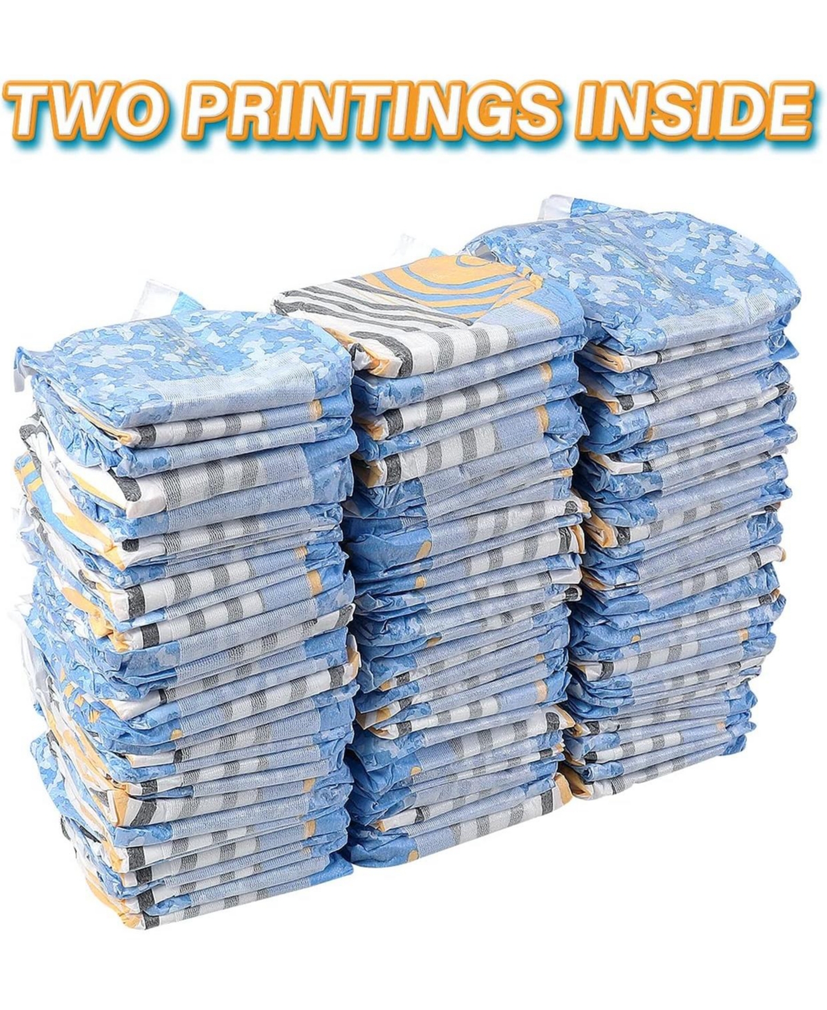 HoneyCare Printed All Absorb Petrichor Male Dog Wrap, Fresh Scent Disposable Diapers, Extra Small, 100ct