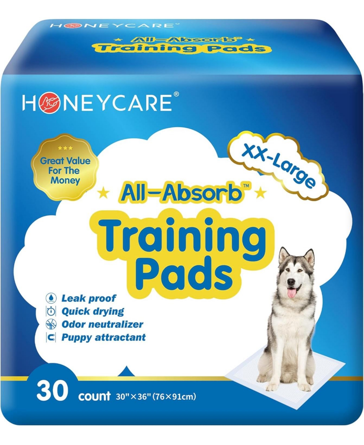 All-Absorb, Xxl Dog and Puppy Training Pads, Ultra Absorbent and Odor Eliminating, Leak-Proof 5-Layer Potty Training Pads with Quick-Dry Sur